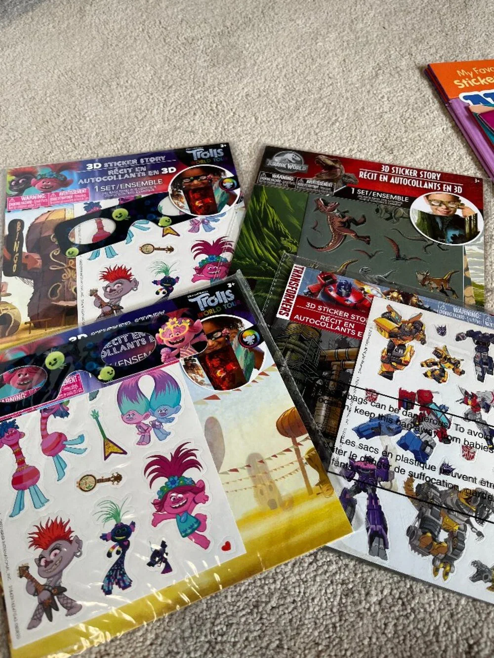 Trolls Jurasic Park Transformers 3d sticker